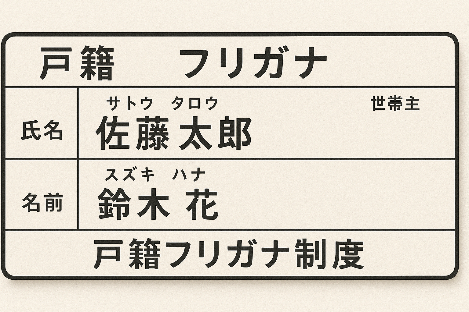 戸籍フリガナ制度の開始